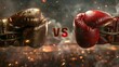 © Andrei - Famous boxing match poster  fighting gloves with  vs  letters for versus in the middle