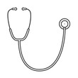 Stethoscope for doctor or nurse in a U-shape as an outline vector icon