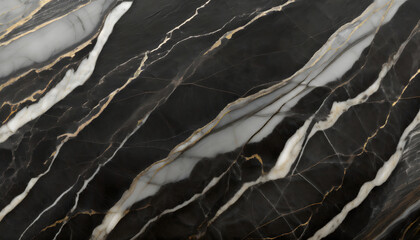 Wall Mural - Black marble texture pattern with high resolution. Generative AI.