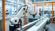Elevator factory robotic arm, industrial scene. Generative AI.
