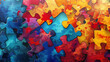 Jigsaw puzzle piece pattern background for World Autism Awareness Day