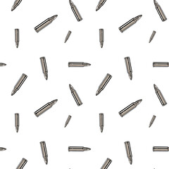 Wall Mural - Metallic chrome bullets pattern. Seamless background design.