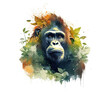 A chimpanzee illustration on a white background
