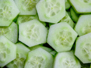 Wall Mural - Group of cucumber slices. Vegetable