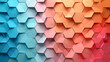 Ombre Paper folding art pattern in peaches and pastel blues background banner 3-d effect 16:9
