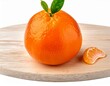 A single pic sweet tangerine on a white background with clipping path top view