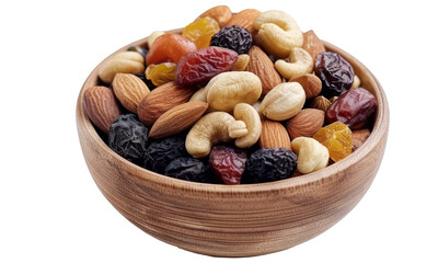 Wall Mural - nuts and dried fruits isolated on a transparent background. PNG

