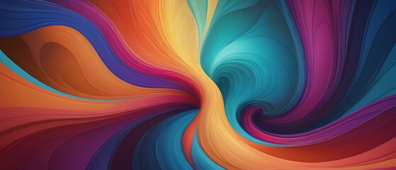 Wall Mural - Abstract Colorful Background with Waves. Ethereal painting abstract background