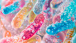 Probiotic gut bacteria, microscopic view. Concept of a healthy digestive microbiome. 