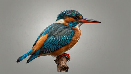 Wall Mural - king fisher bird on transparent background