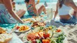 © Nuntapuk - Traveling, relaxing, drinking, eating, picnicking at the beach.