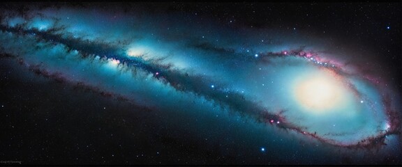 Wall Mural - Nebula Nightscapes: A Celestial Journey, beautiful dreamy watercolor wall paper