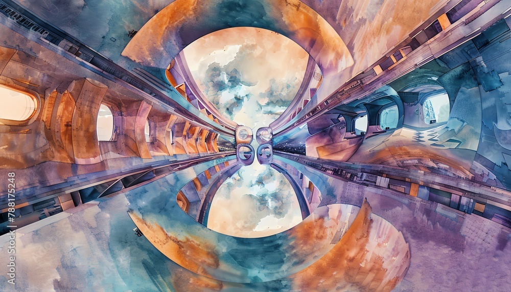 Craft a minimalist watercolor masterpiece featuring a mesmerizing worms ...