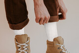 Fototapeta Tęcza - Man with png socks mockup