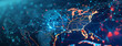 America map, Abstract digital map Abstract digital map of America, concept of American global network and connectivity, data transfer and cyber technology, Ai