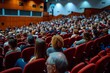 © Ifti Digital - A diverse group of individuals attentively listening to a speaker in a lecture hall filled with rows of seats, An auditorium full of people attending a finance seminar, AI Generated