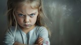 Fototapeta  - Unfair Treatment Write a narrative about a child who feels unfairly treated or misunderstood by their peers or authority figures, leading them to exhibit an angry expression as they confront the perce