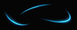 Neon lines of blue speed. Dynamic traces of light movement. Light wave of the trace, line of the trace. Futuristic neon light lines. Light movement effect. Neural network