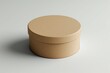 © Tetyana - Round brown Kraft paper box mockup on grey background