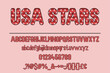 USA Stars Color Font Set. Patriotic Typography Design