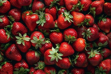 Sticker - Strawberries background, summer concept