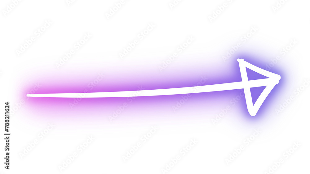 Neon purple straight arrow sign design element Stock Illustration ...