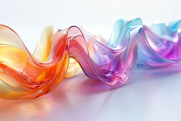 Poster - Waves from different colors, abstract background