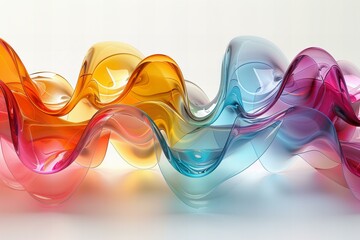 Poster - Waves from different colors, abstract background