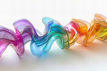 Poster - Waves from different colors, abstract background