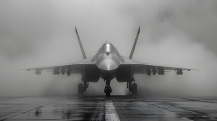 Canvas Print - A 5th generation fighter plane of the Israeli Air Force on ground display at Hatzerim Air Force Base at sunset