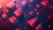 A colorful abstract background with red and blue cubes, AI