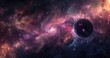 Orbital Eclipse in a Colorful Nebula
