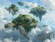 Floating island turtles airborne archipelagos