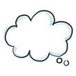 © Rawpixel.com - PNG think speech bubble, fluffy cloud shape in transparent background
