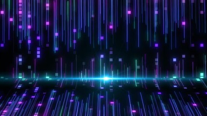 High Tech Digital Background With Optical Flare Effects. Futuristic Digital Data Glitter Animation Background. Modern Digital High Technology Animation Bg. Secure And Digital  Cyberspace Security