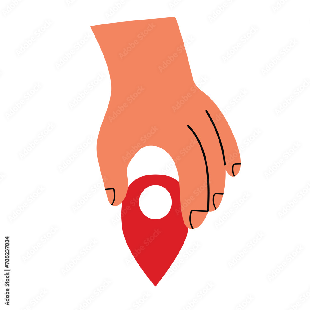 Human hand placing a geo tag, concept of direction, navigation. Hand ...
