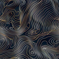 Wall Mural - Luxury gold abstract line art background vector. Mountain topographic map background with golden lines texture, 17:9 wallpaper design for wall arts, fabric , packaging , web, banner, app, wallpaper