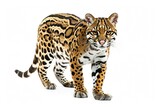 Ocelot, Isolated on white