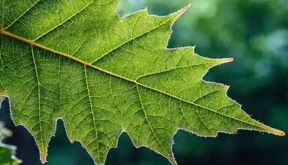 Wall Mural - A spectacular close-up of a sycamore leaf, highlighting its unique texture