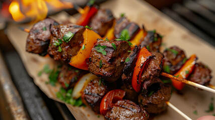 Sticker - Grilled beef and vegetable skewers