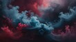 Mist texture. Color smoke. Paint water mix. Mysterious storm sky. Ruby glowing fog cloud wave abstract art background.
