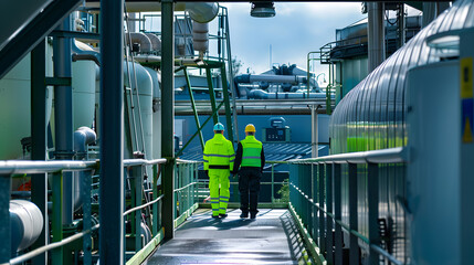 A male worker in a  chemical plant