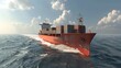 Container ship at sea, detailed close view of containers, global trade, logistic giants 