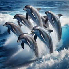 Wall Mural - dolphin jumping in the water