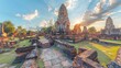 Step into the ancient ruins of Ayutthaya, where the letters of THAILAND emerge from centuries-old stone temples