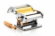 © juliars - Efficient Metal pasta maker machine with dough. Italian pasta kitchen food nutrition. Generate Ai