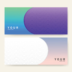 Poster - Set of horizontal banner templates with abstract pattern in blue and purple colors
