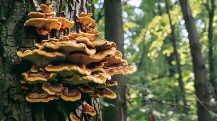 Wall Mural - Large fungi on a tree