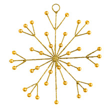 A Gold Snowflake Christmas Ornament On Transparent