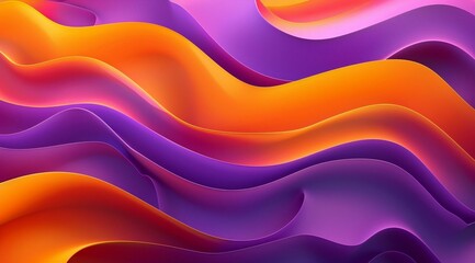Wall Mural - abstract background with soft curves and gradients in shades of purple, orange, yellow, and blue. The design is elegant and minimalistic, perfect for conveying an artistic vibe.